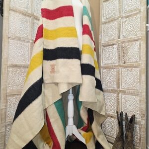 Striped Wool Blanket with Multicolor Stripes